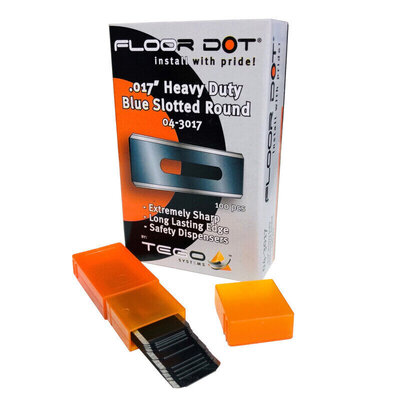 Tego - 0.017" Heavy-Duty Blue Slotted Round Blades (100/pack)