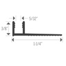 Aluminum Cap Track – Pinless – Wide Track – Mill Finish (MIL) – 3/8 in. (10 mm) x 12 ft. (3.7 m) 2