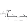 Aluminum Tapdown – Pinned – Economy – Hammered Titanium (HTI) – 1/2 in. (12.5 mm) x 12 ft. (3.7 m) 2