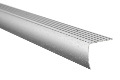 Aluminum Stair Nosing – Hammered Silver (HSI) – 1-1/8 in. (28.5 mm) x 12 ft. (3.7 m)