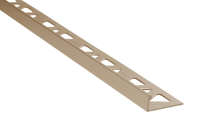 Flat Tile Edge – Satin Titanium (STI) – 3/8 in. (10 mm) x 8 ft.