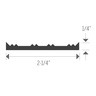 Aluminum Sabre Tooth Straight Edge – Satin Clear Anodized (SCA) – 2-1/4 in. (57 mm) x 6.3 ft. (1.9 m) 3