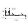 Aluminum Cap Track – Pinned – Mill Finish (MIL) – 3/8 in. (10 mm) x 12 ft. (3.7 m) 2